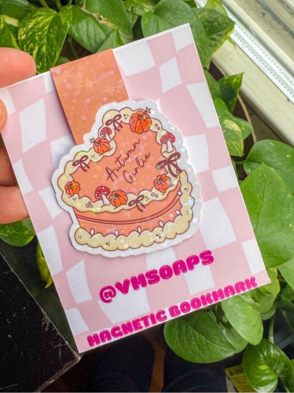 1pc Autumn girlie Magnetic Bookmark